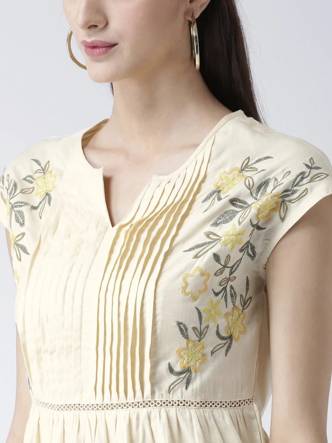 Cream Embroidered Top