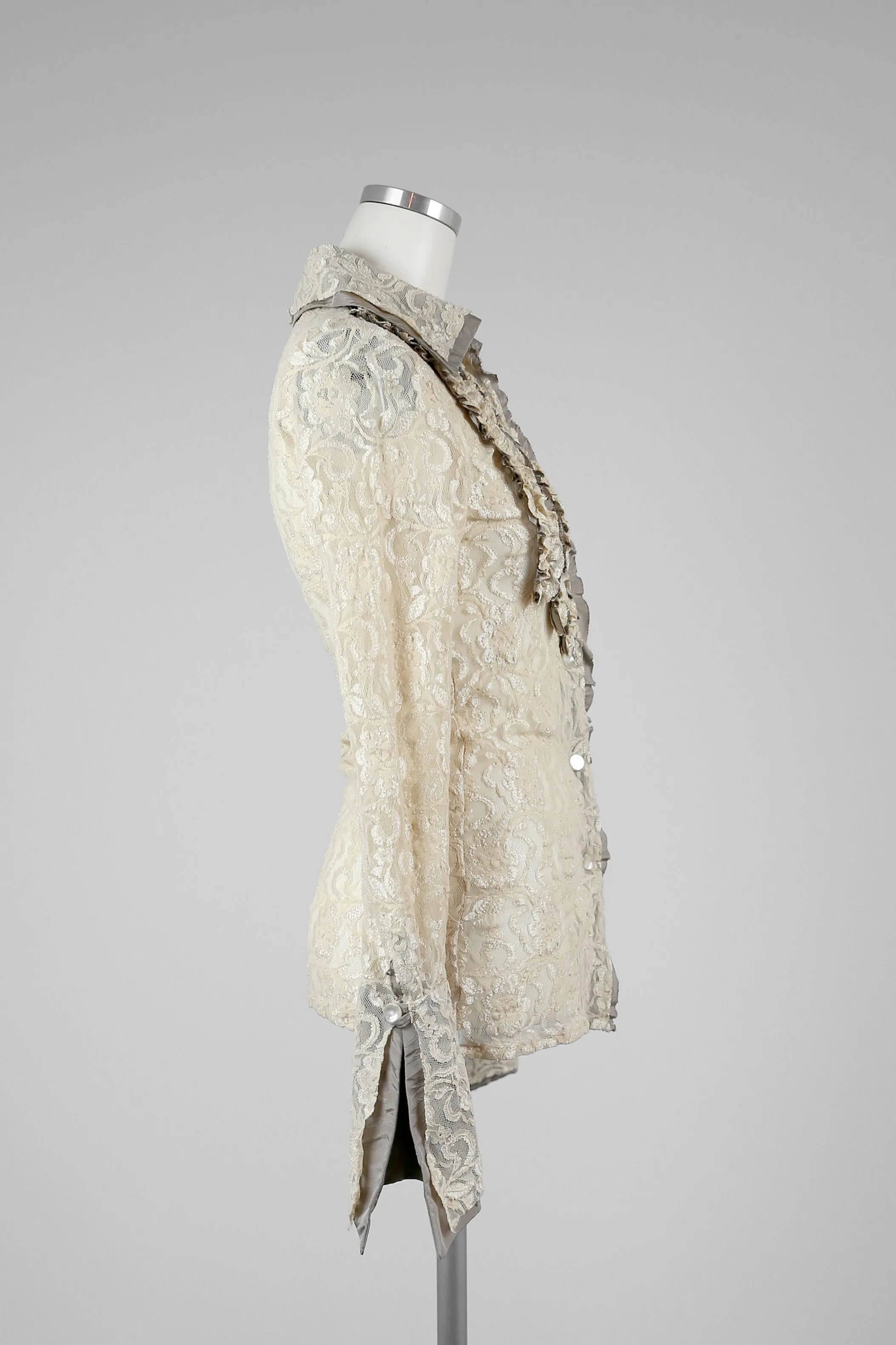 Cream Lace Shirt Blouse
