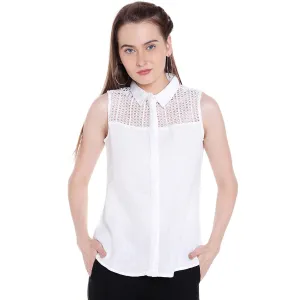 Cream Net Top