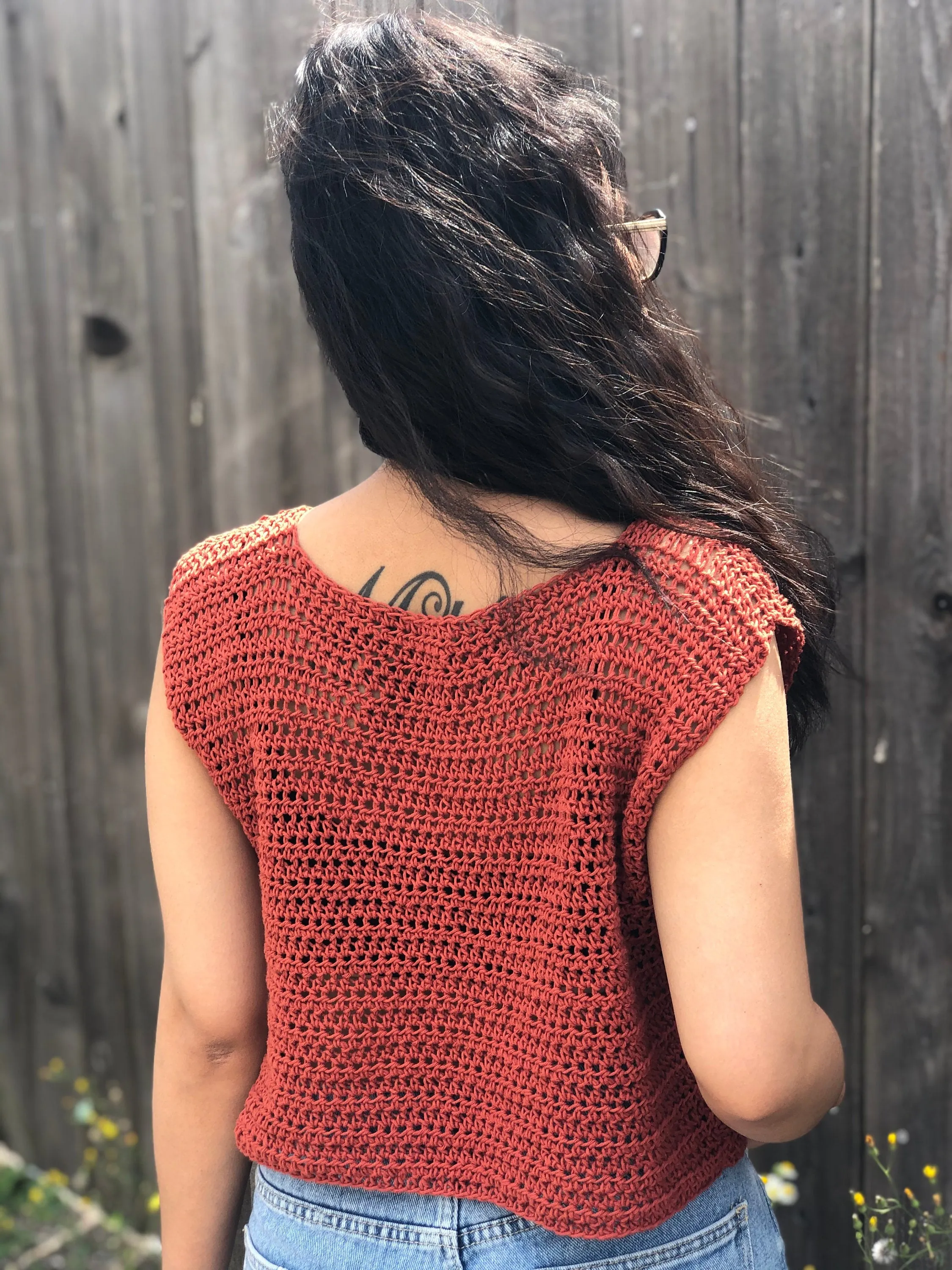Crochet Pattern : Crochet summer top pattern. Pdf file and video tutorial US women&#39;s sizes XS-XXL. crochet top pattern, crochet pattern