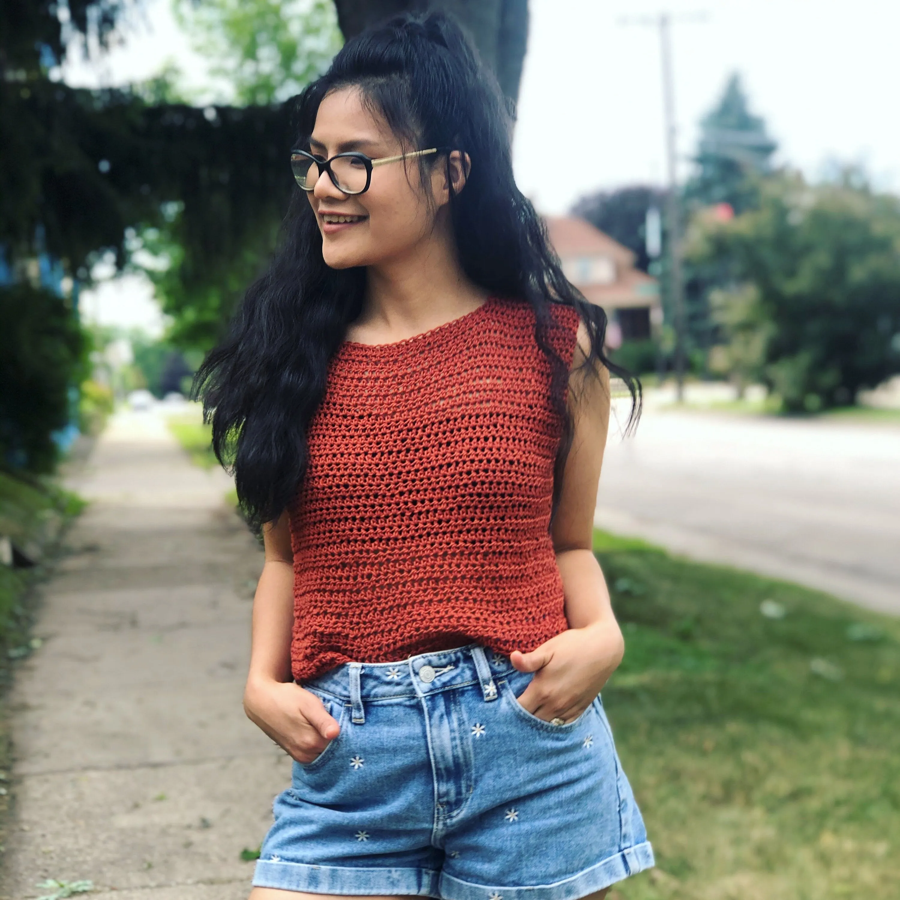 Crochet Pattern : Crochet summer top pattern. Pdf file and video tutorial US women&#39;s sizes XS-XXL. crochet top pattern, crochet pattern