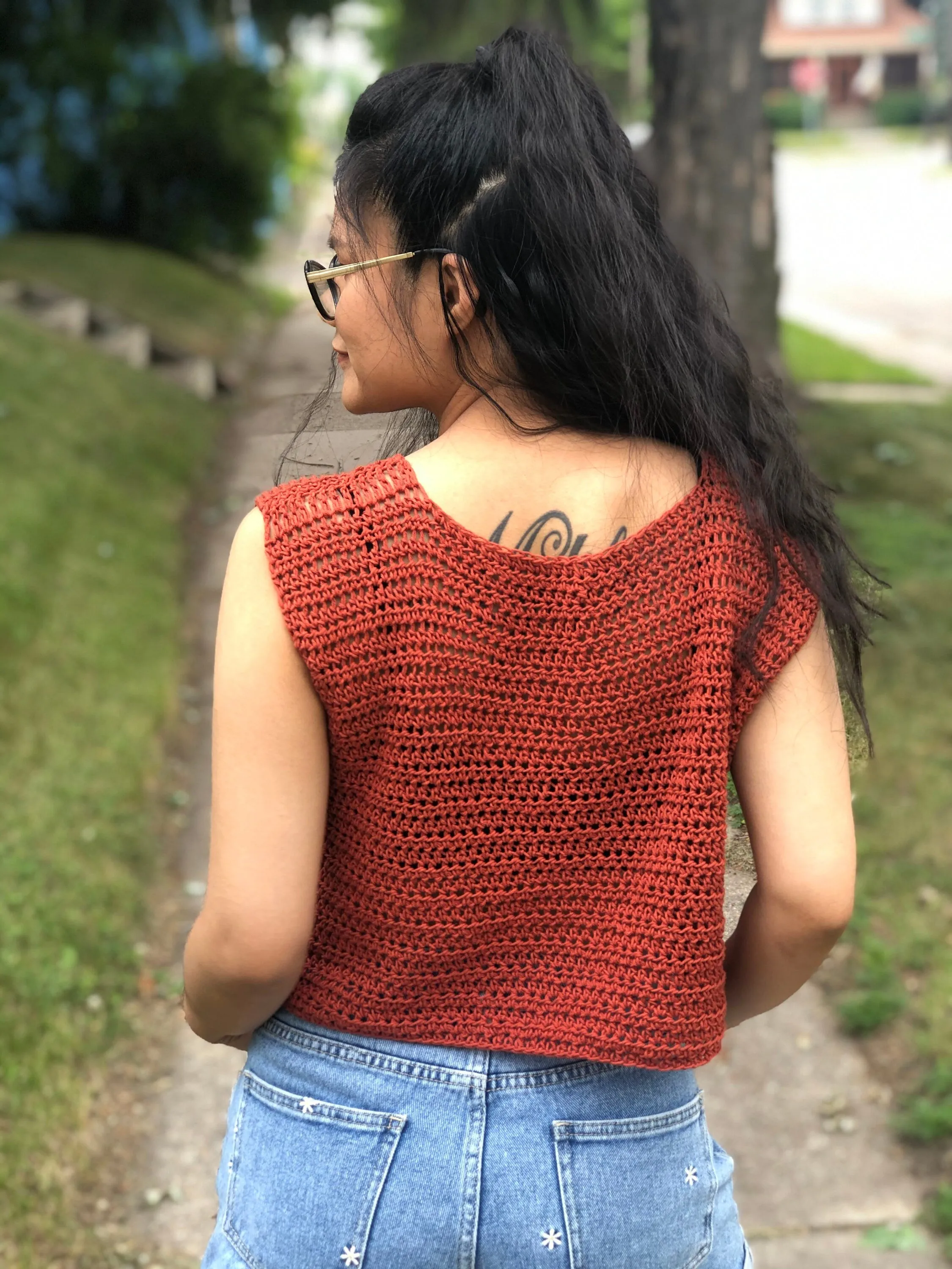 Crochet Pattern : Crochet summer top pattern. Pdf file and video tutorial US women&#39;s sizes XS-XXL. crochet top pattern, crochet pattern