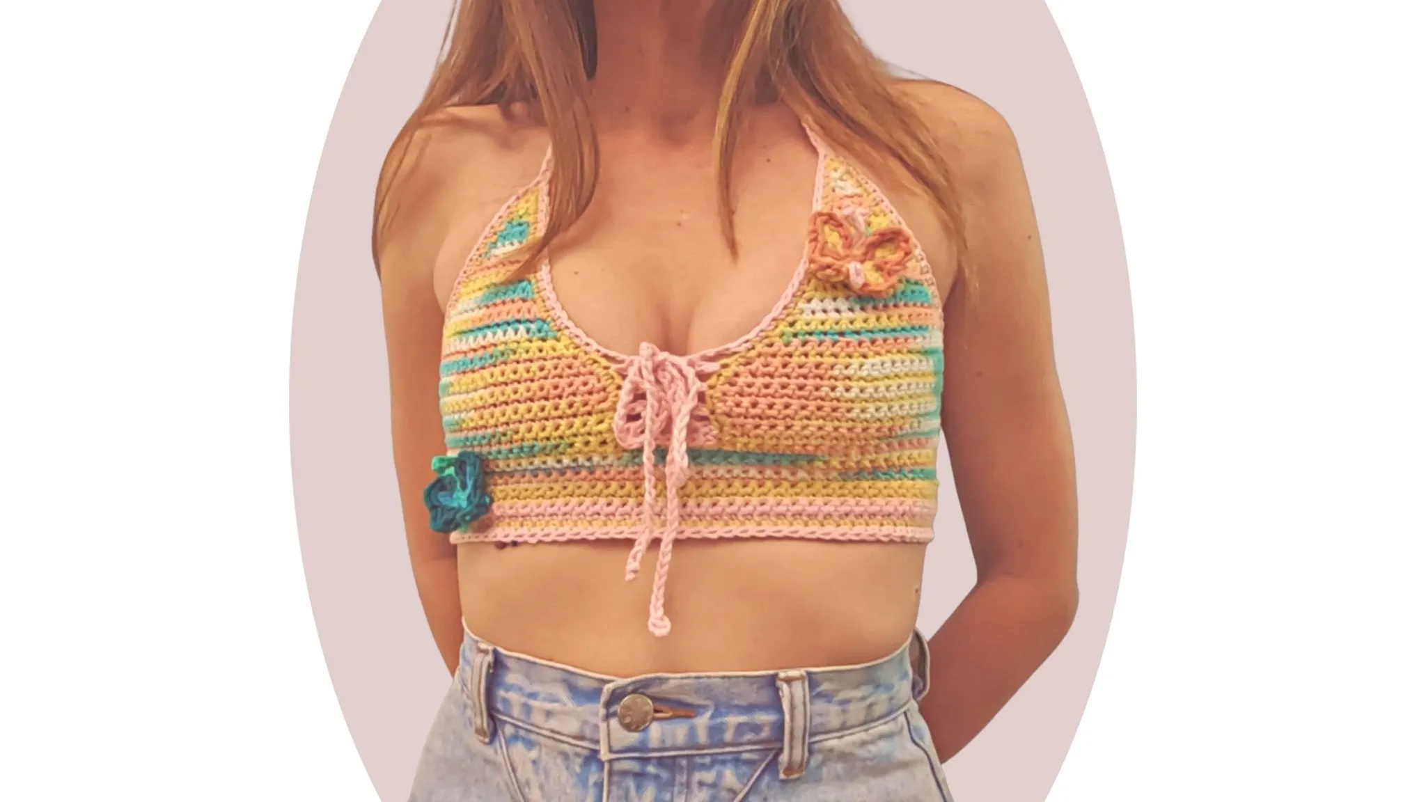 Crochet Top Pattern - Y2K Butterfly