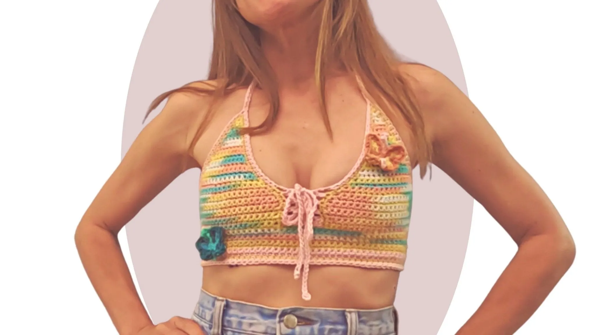 Crochet Top Pattern - Y2K Butterfly