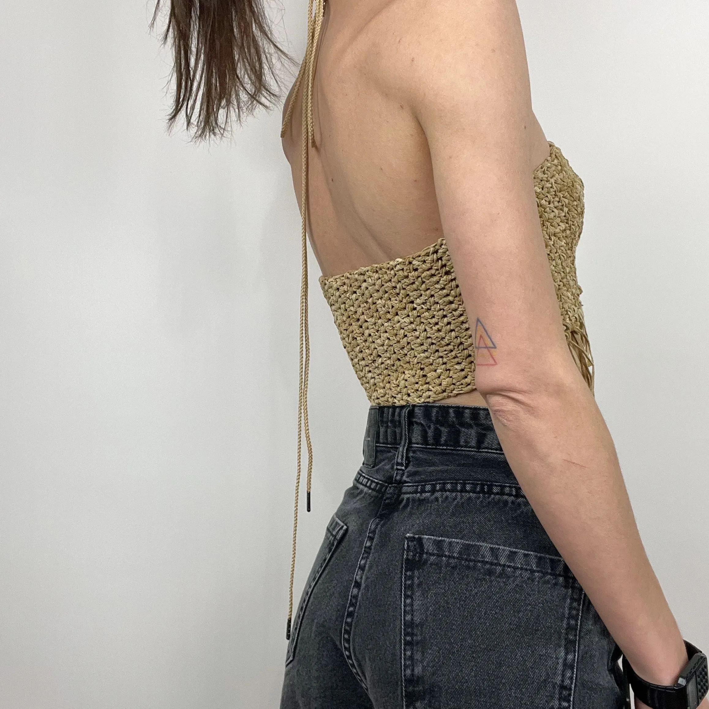 Crocheted Fringe Tube Top