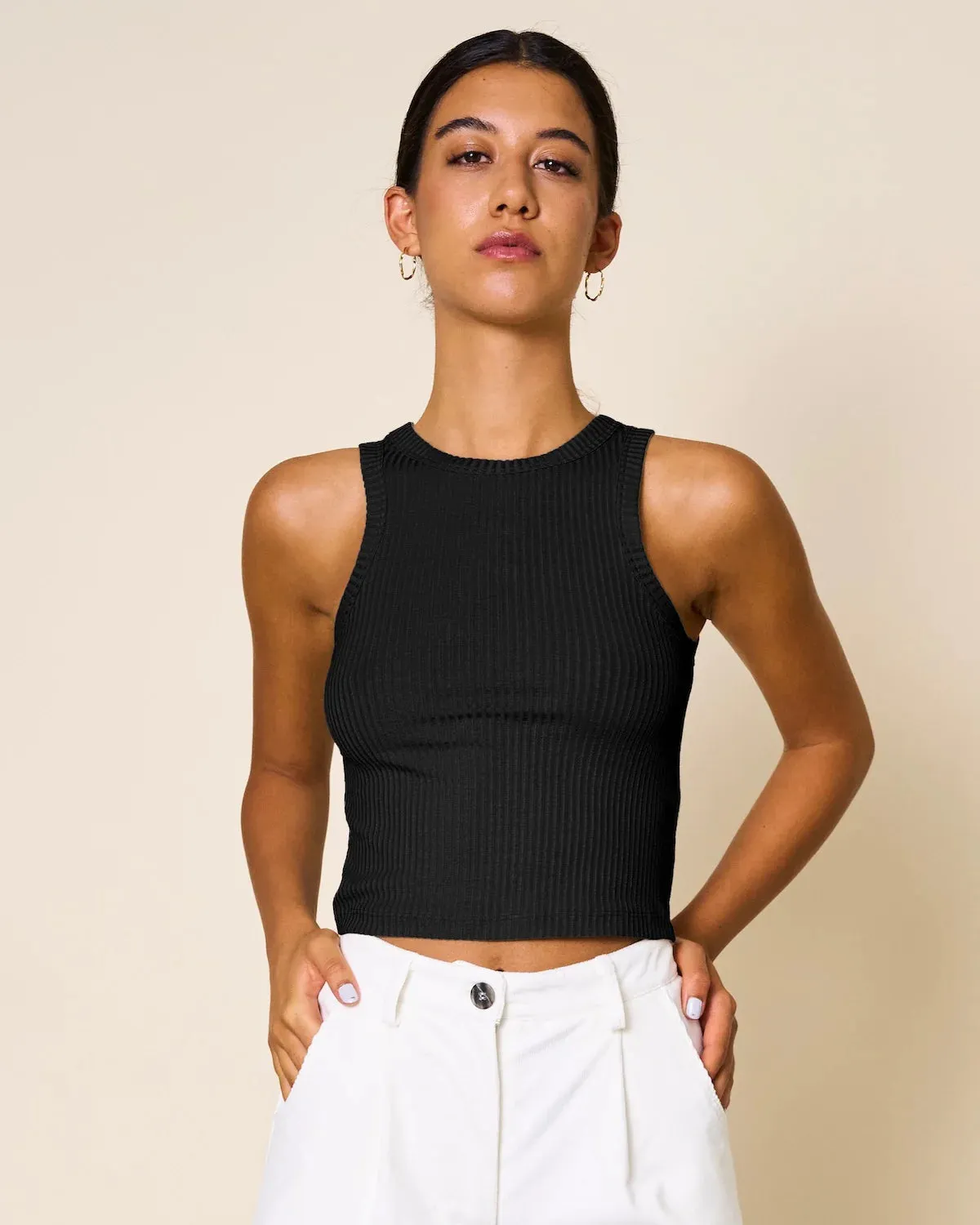 crop top - porto - black