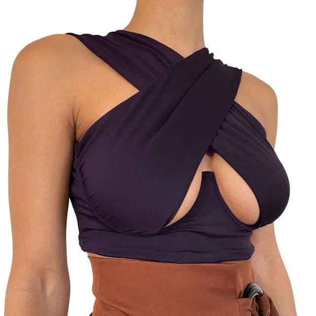 Cross Front Halter Top
