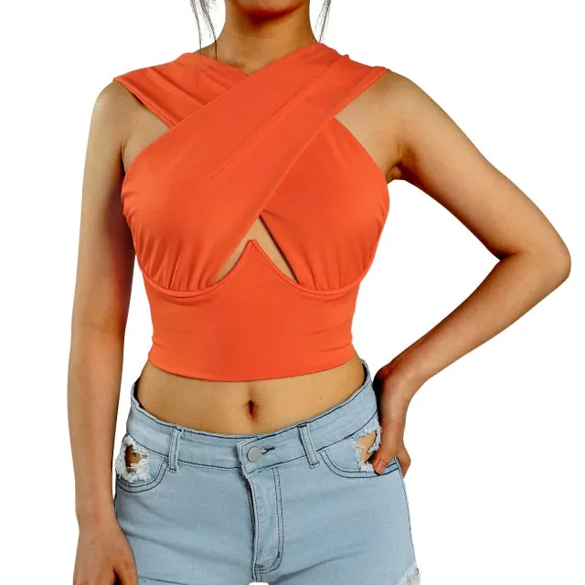 Cross Front Halter Top