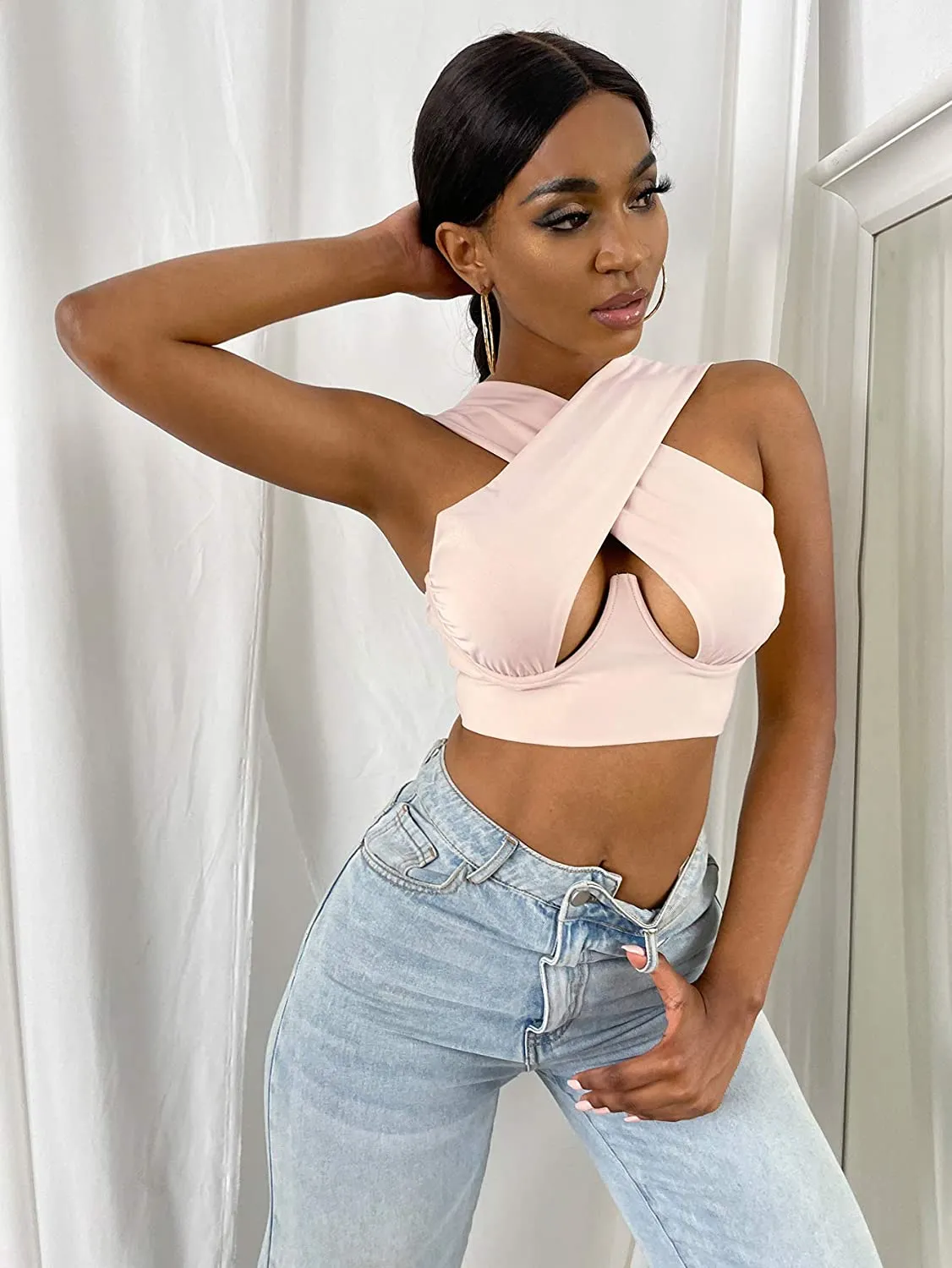 Cross Front Halter Top
