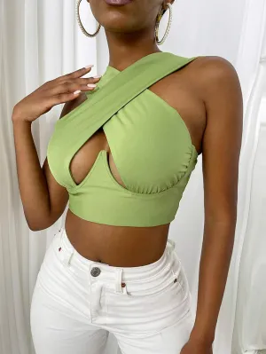 Cross Front Halter Top