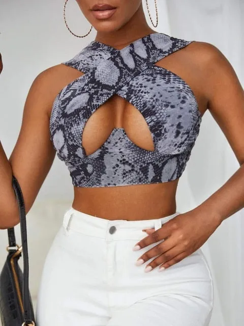 Cross Front Halter Top