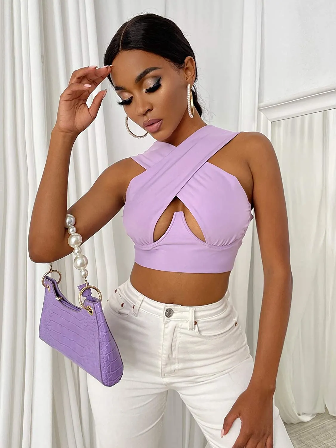 Cross Front Halter Top
