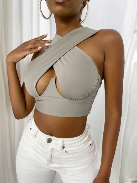 Cross Front Halter Top