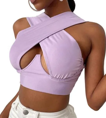 Cross Front Halter Top