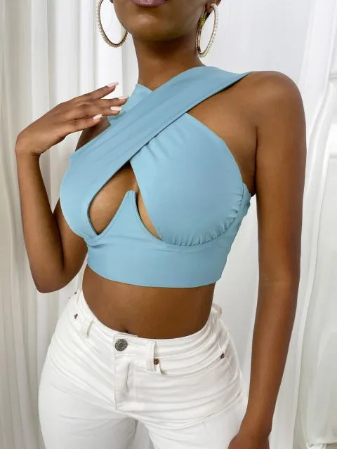 Cross Front Halter Top