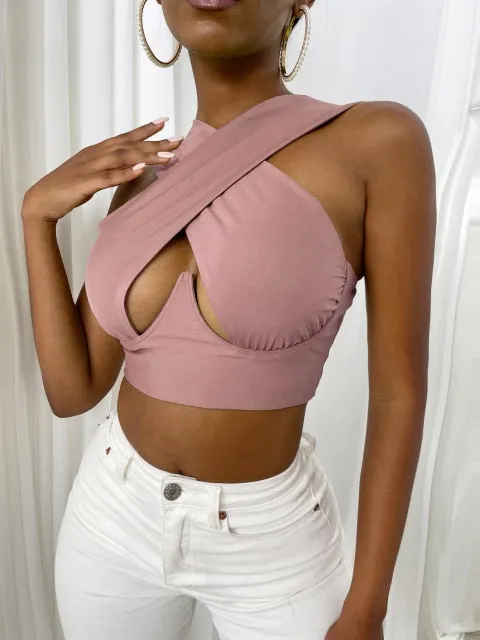 Cross Front Halter Top