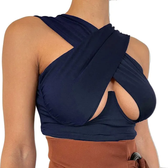 Cross Front Halter Top