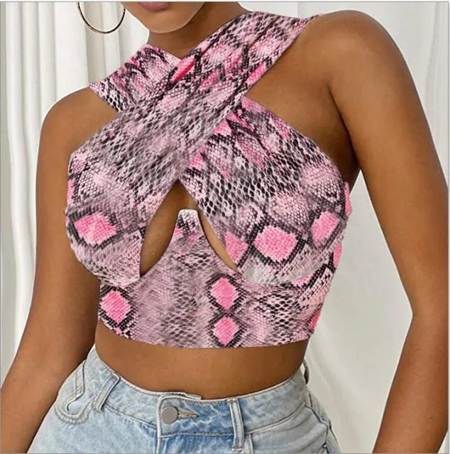 Cross Front Halter Top