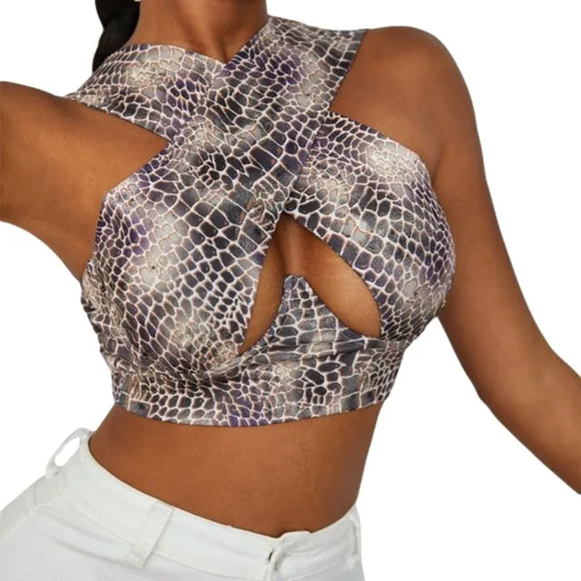 Cross Front Halter Top