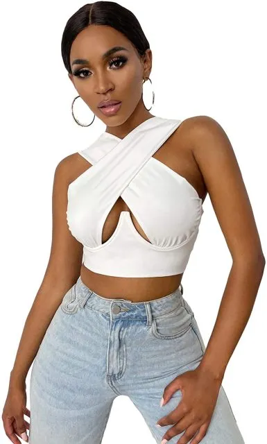 Cross Front Halter Top