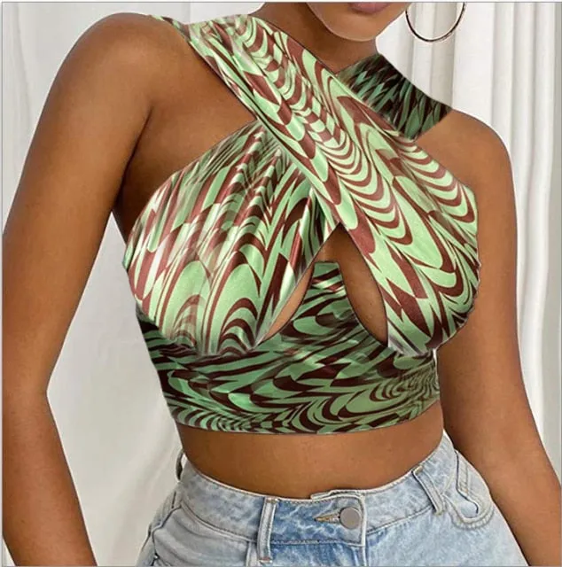 Cross Front Halter Top