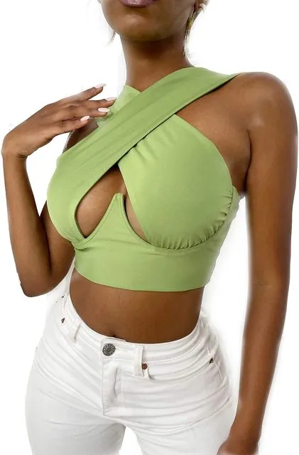 Cross Front Halter Top