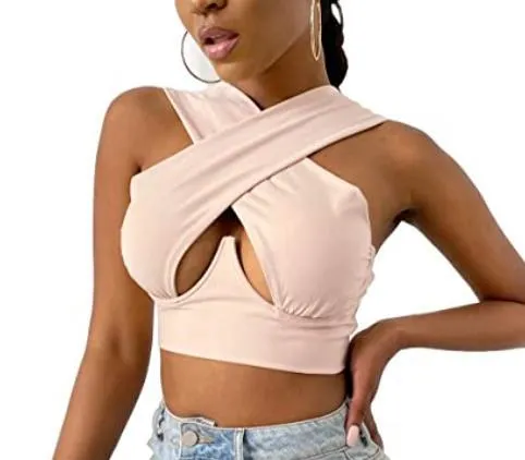 Cross Front Halter Top
