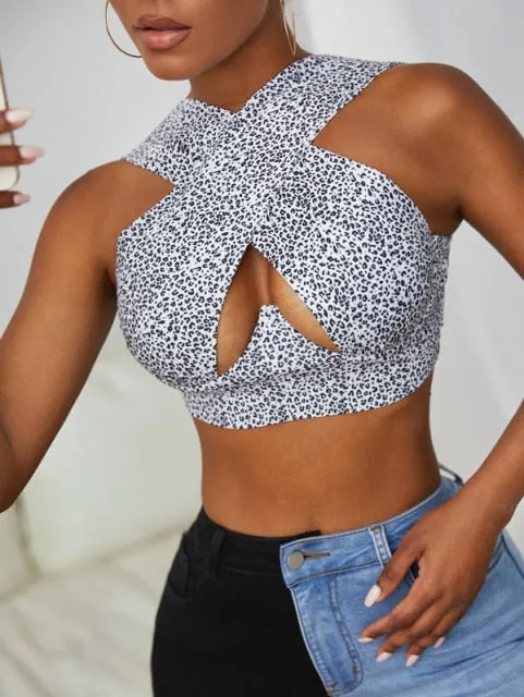 Cross Front Halter Top