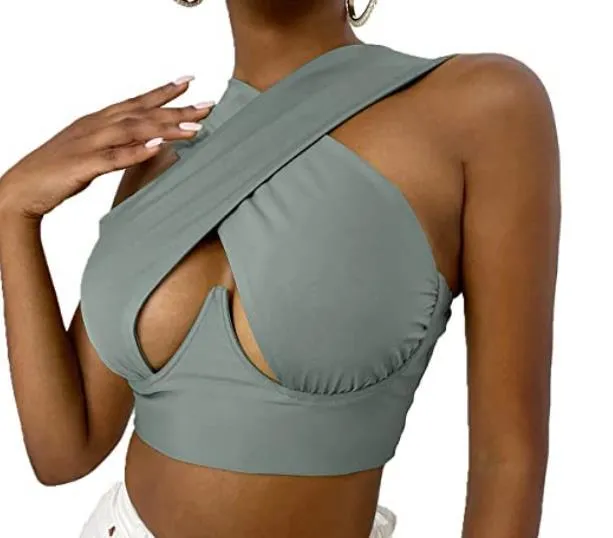 Cross Front Halter Top