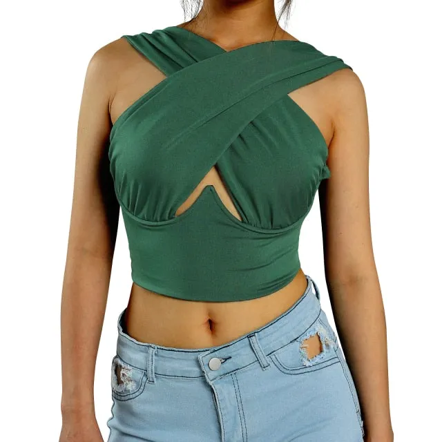 Cross Front Halter Top