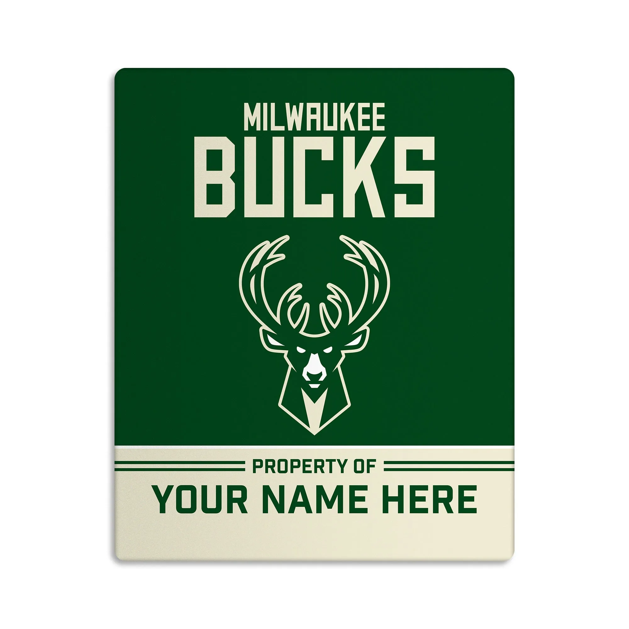 Custom Milwaukee Bucks "Property of" Door Sign - 8"x10"