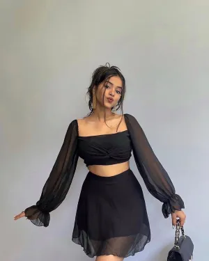Cute Crop Black Top
