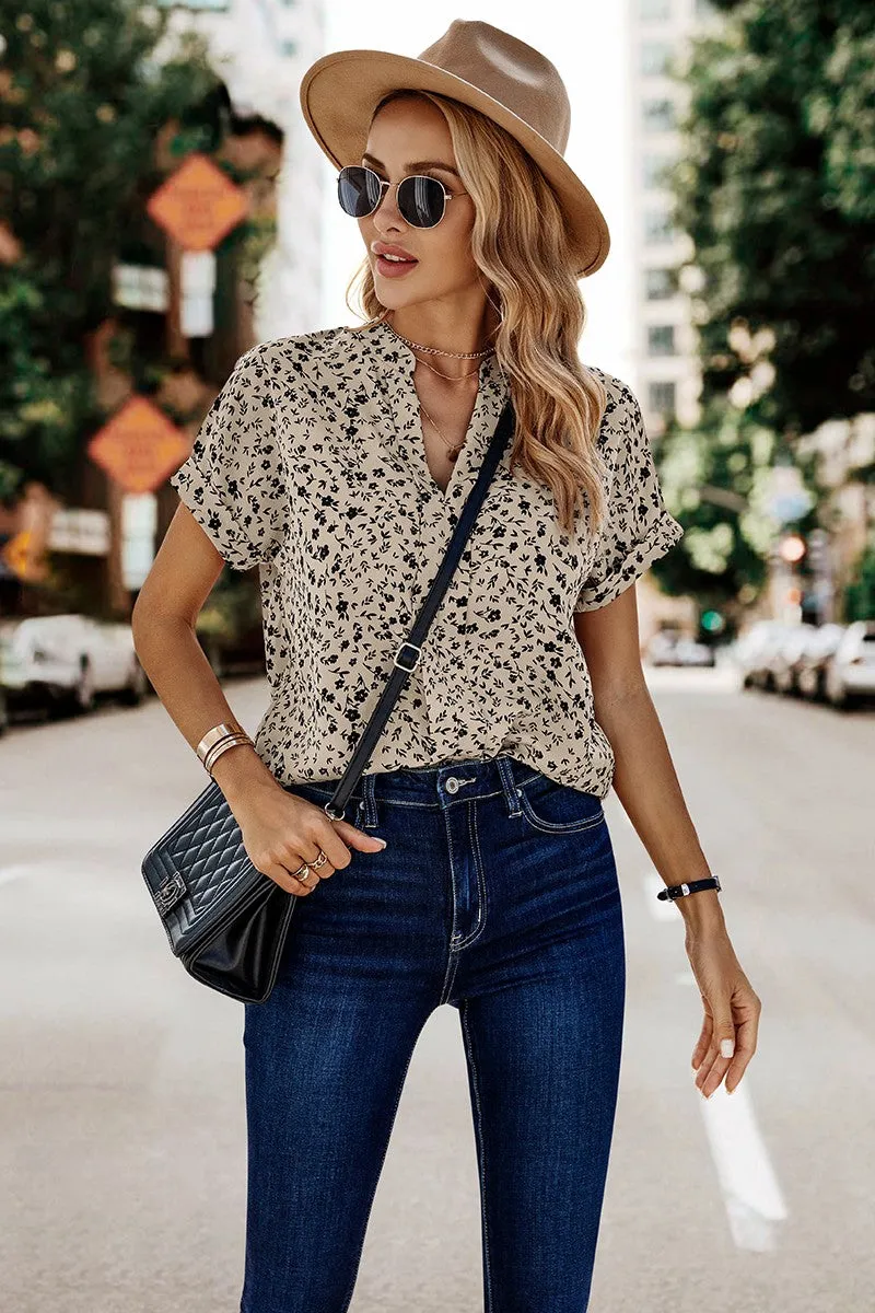 Dainty Bloom Vneck Blouse