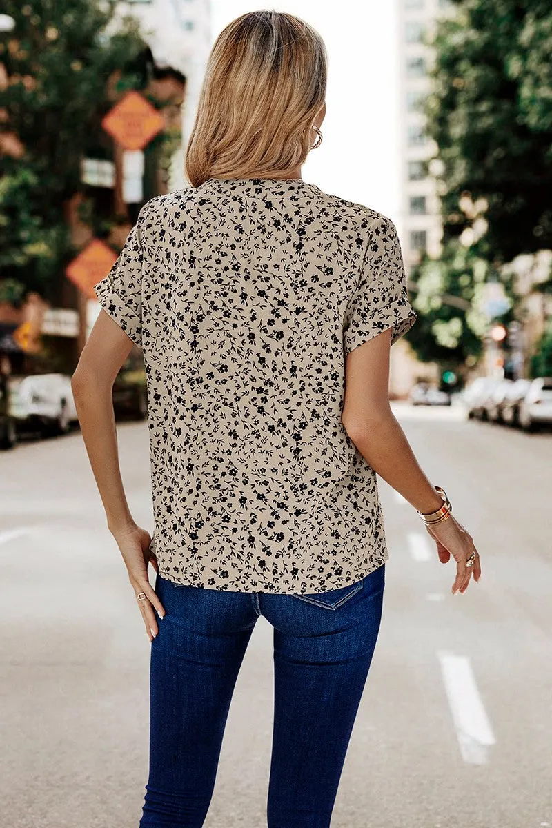 Dainty Bloom Vneck Blouse