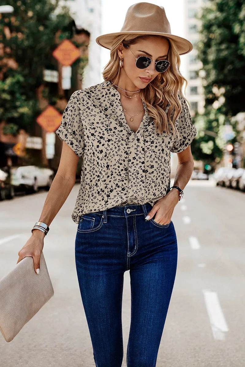 Dainty Bloom Vneck Blouse