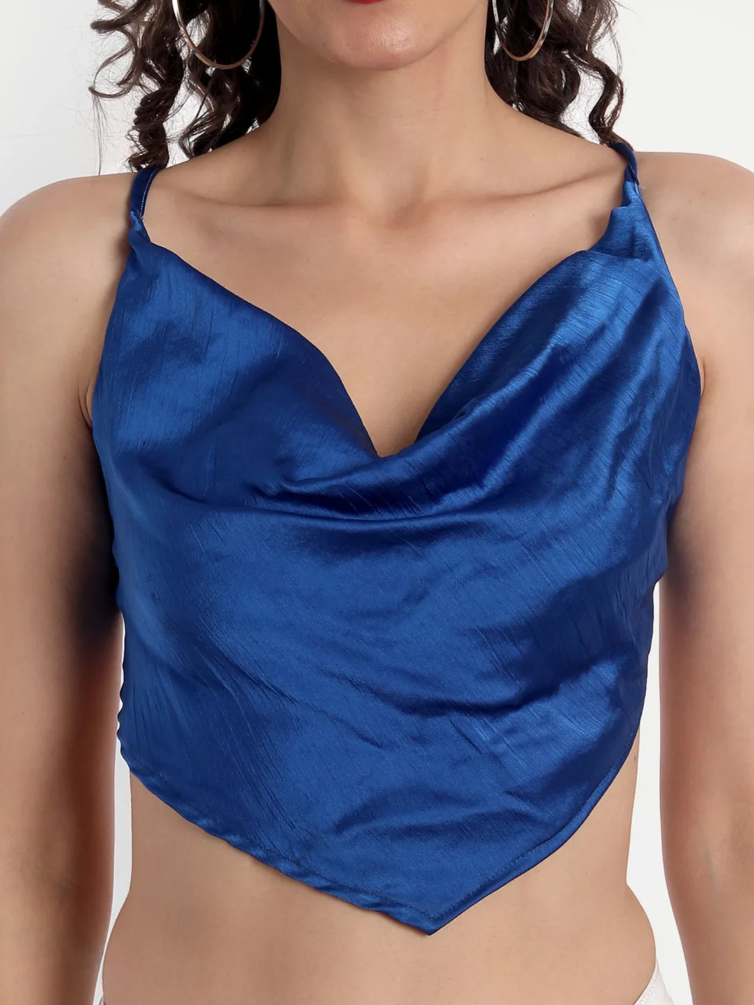Dainty Satin Top Blue