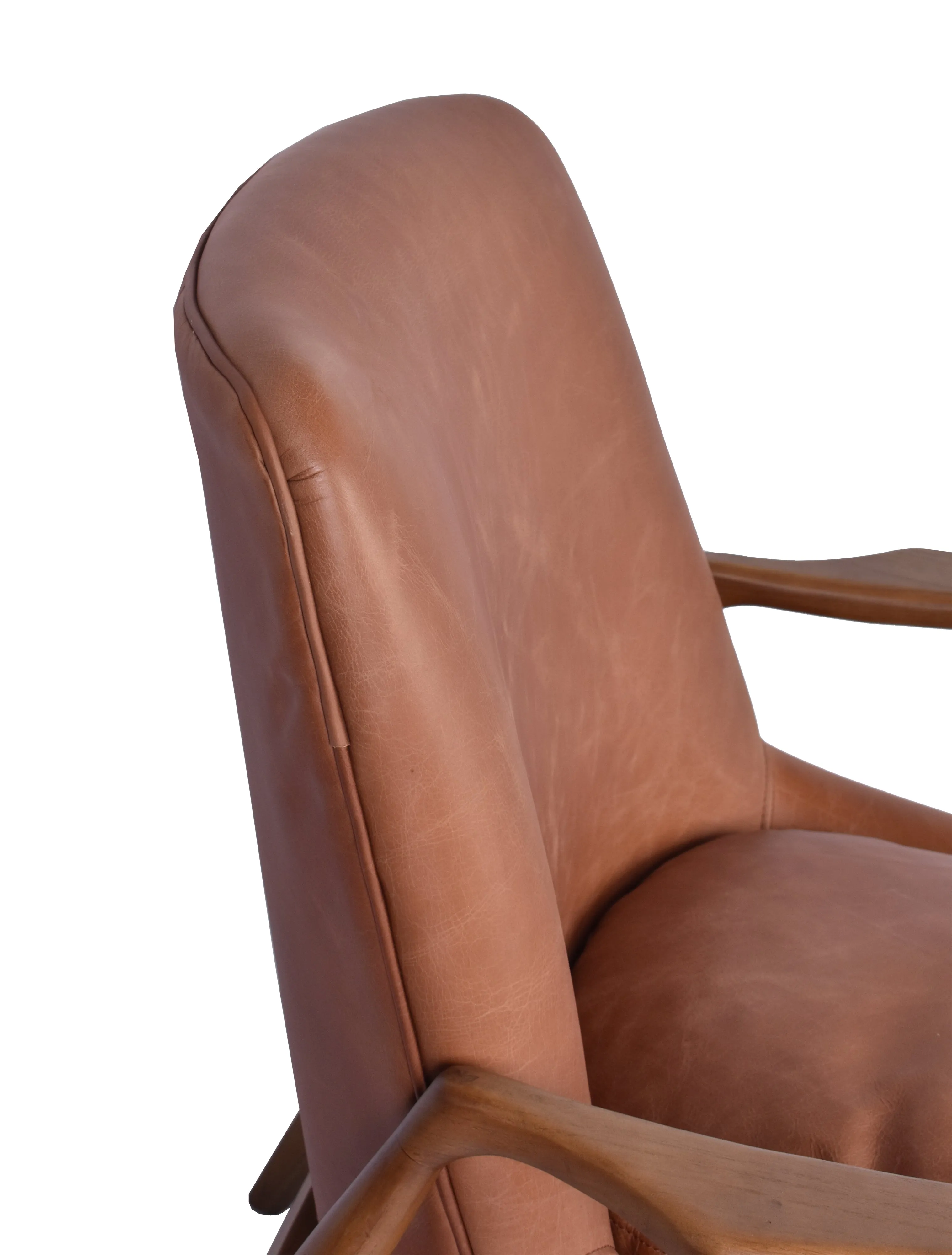 Danish Armchair in Distressed Toffee Leather