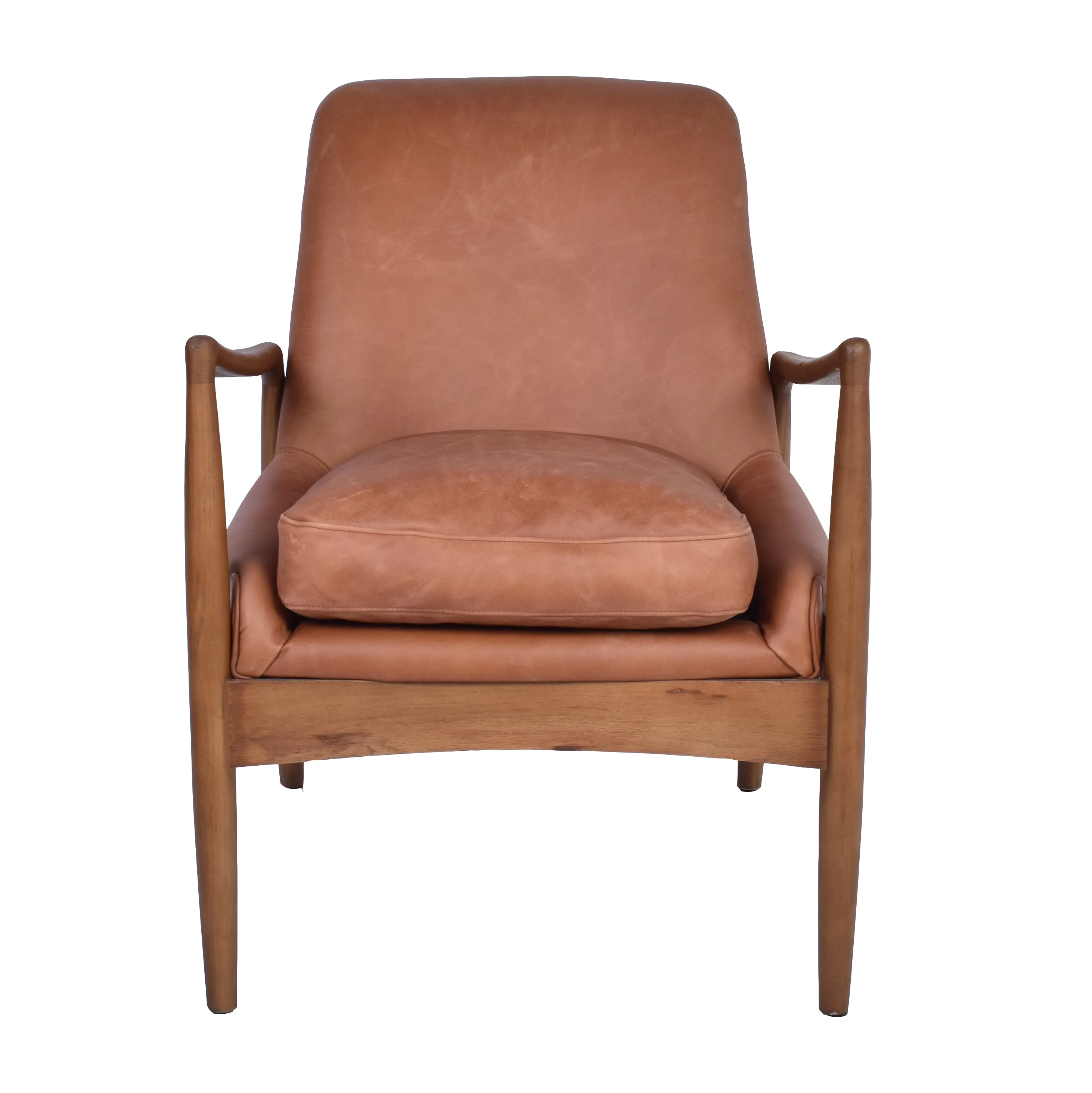 Danish Armchair in Distressed Toffee Leather