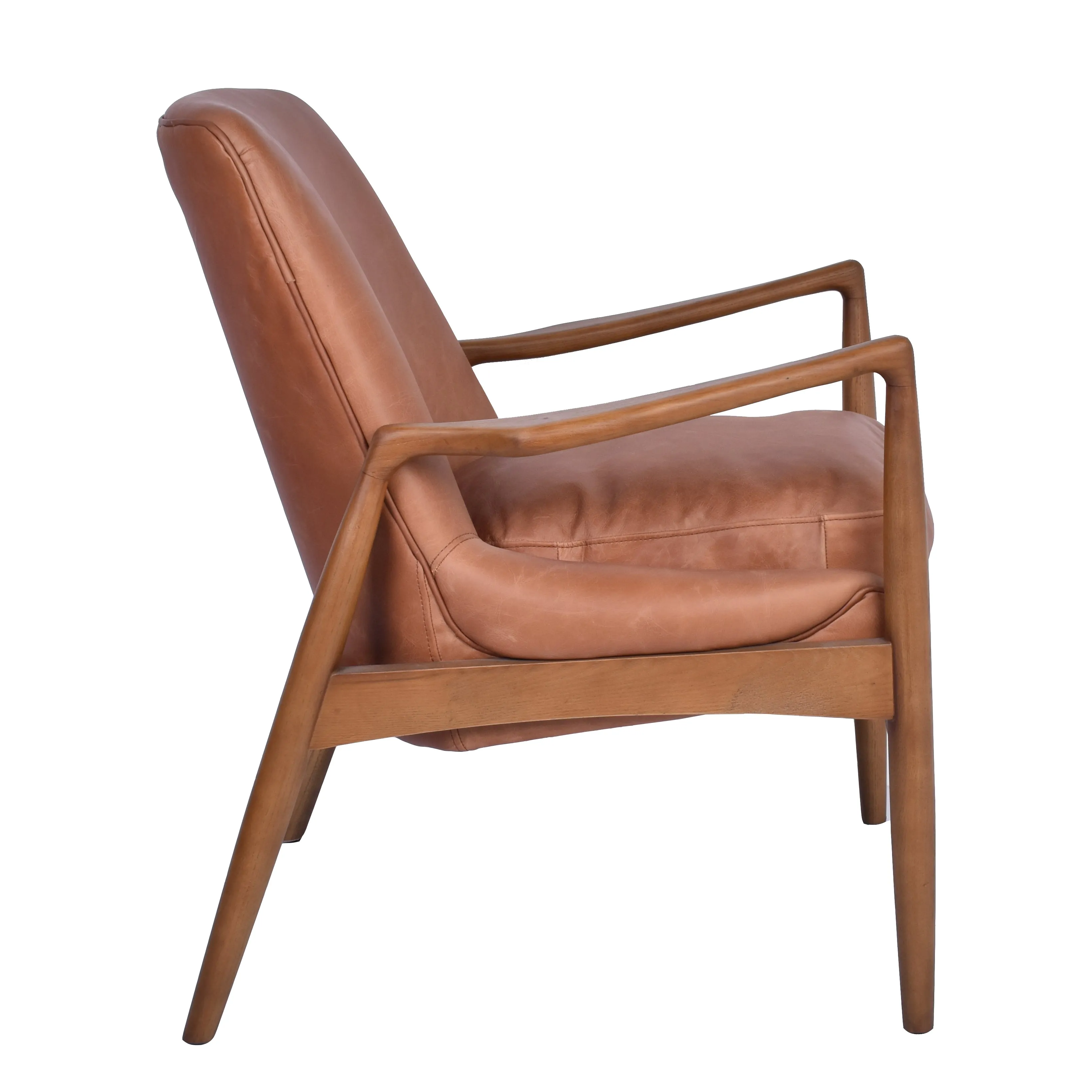 Danish Armchair in Distressed Toffee Leather