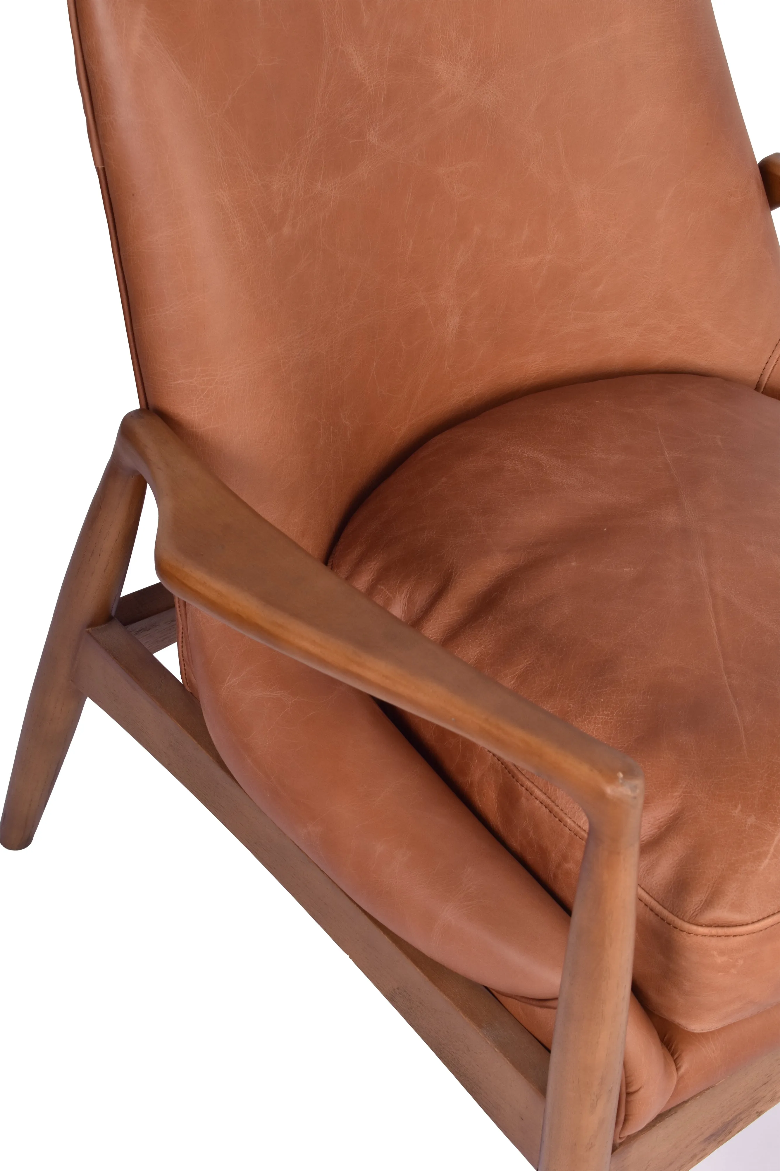 Danish Armchair in Distressed Toffee Leather
