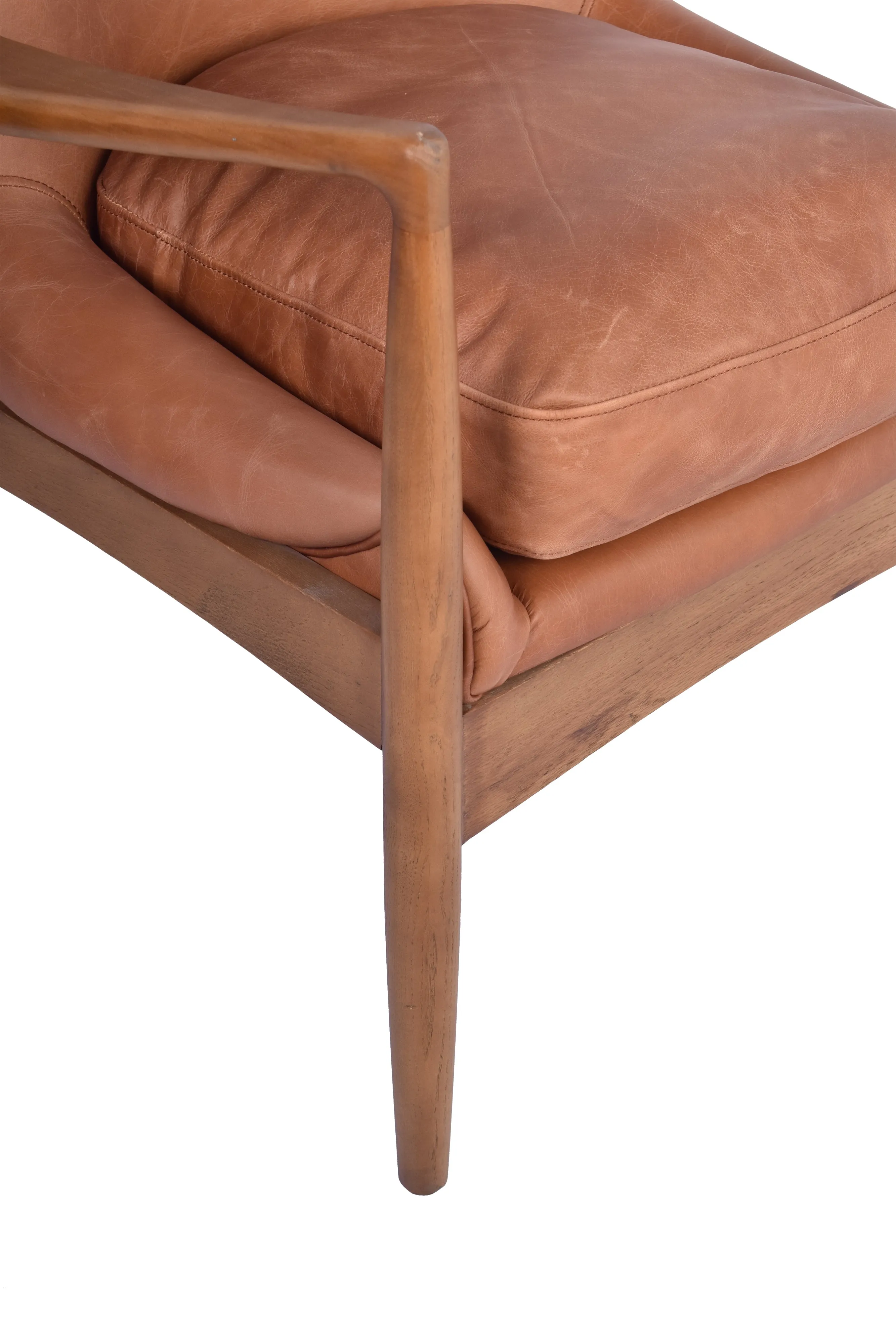 Danish Armchair in Distressed Toffee Leather
