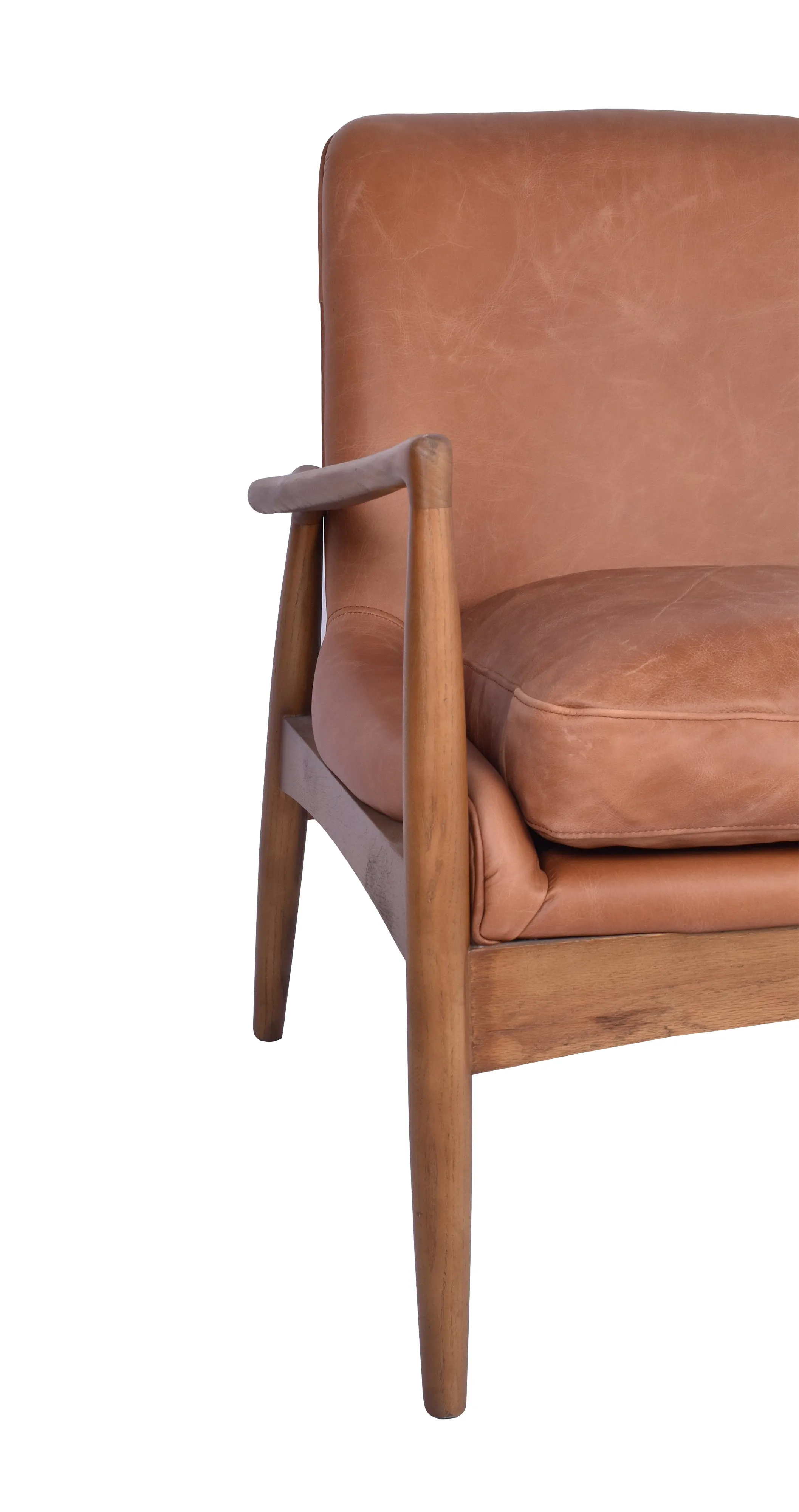 Danish Armchair in Distressed Toffee Leather