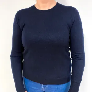 Dark Navy Cashmere Crew Neck Jumper Large