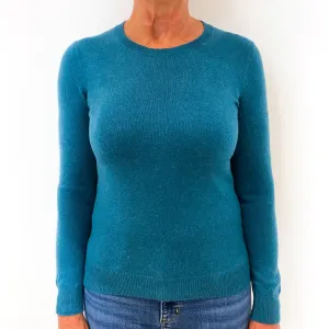 Deep Sea Green Cashmere Crew Neck Jumper Medium