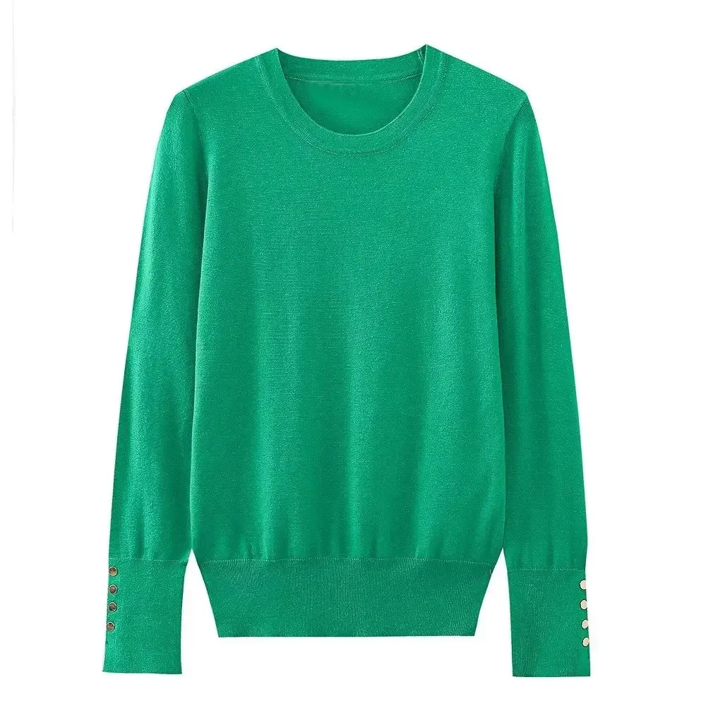 Delia Basic Long Sleeve Basic Knit Sweater