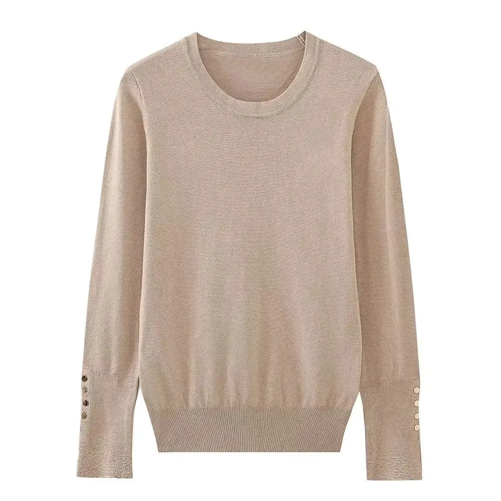 Delia Basic Long Sleeve Basic Knit Sweater
