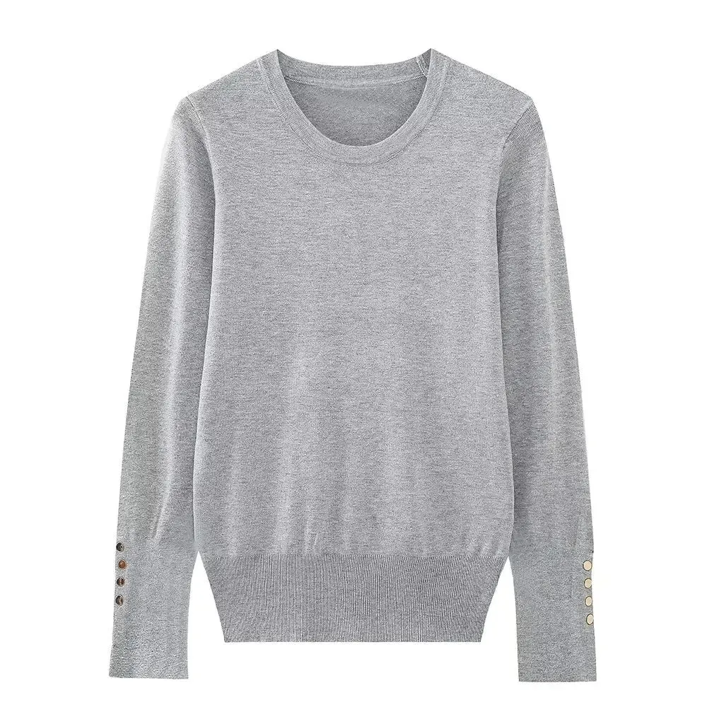 Delia Basic Long Sleeve Basic Knit Sweater