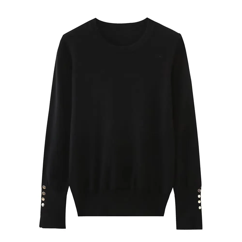 Delia Basic Long Sleeve Basic Knit Sweater