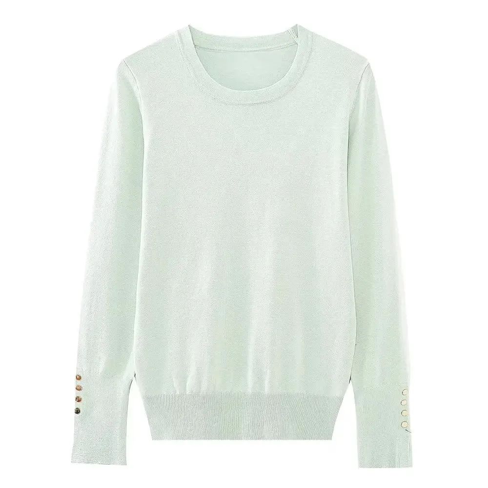 Delia Basic Long Sleeve Basic Knit Sweater