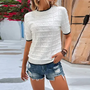 Digital Style Hearts Knitted Top